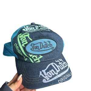 Von Dutch Graphic Denim Trucker Hat